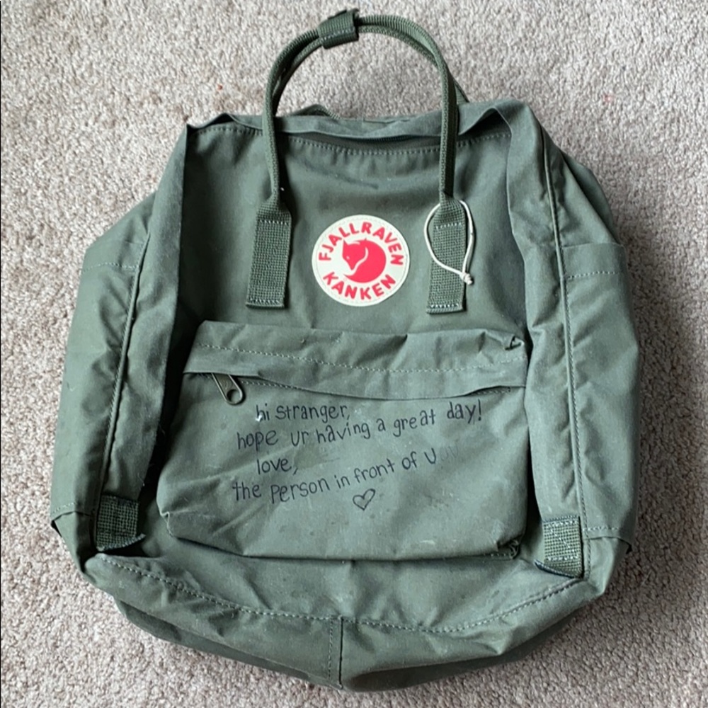 Olive green Fjallraven Kanken Backpack